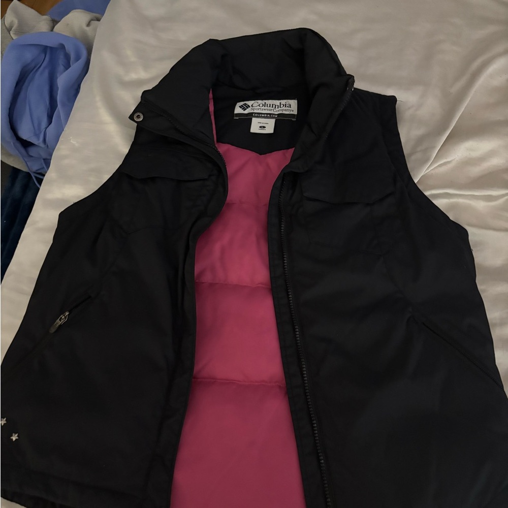 Columbia Black Vest with Pink Lining